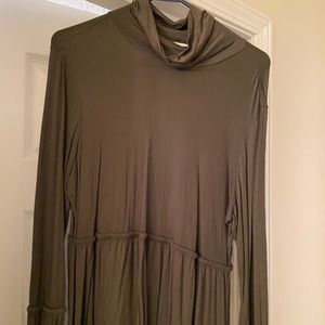 Olive green long sleeve baby doll shirt.